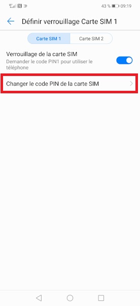 Changer votre code PIN de son Huawei Y9 2019.